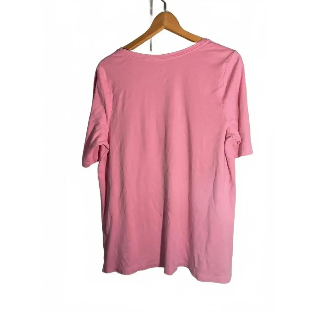 Isaac Mizrahi Live Essentials Pink Women's Tunic Top Large - Picture 6 of 6